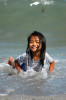 Philippines, Mindanao, Young girl at beach